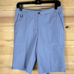 Bugatchi Women size 4 shorts, purple and white, 10" inseam